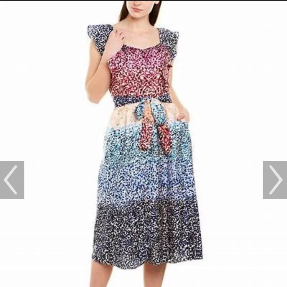 Julia Jordan colorful button down dress size 8